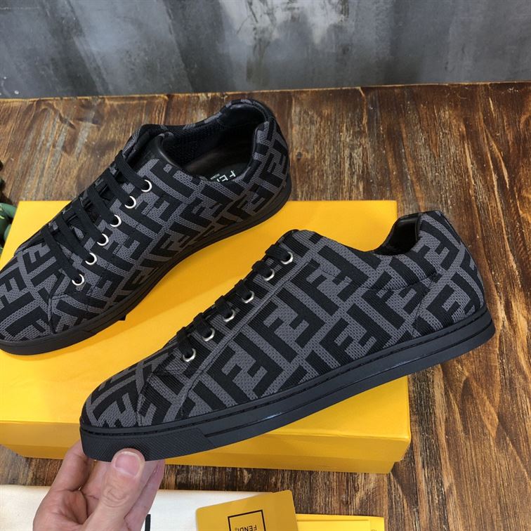 FENDI SNEAKERS GREY TECH FABRIC LOW TOP – FDS008