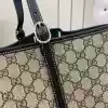 GUCCI GG CANVAS EMBLEM MAXI TOTE BAG BEIGE/BLACK 2025 – BG110
