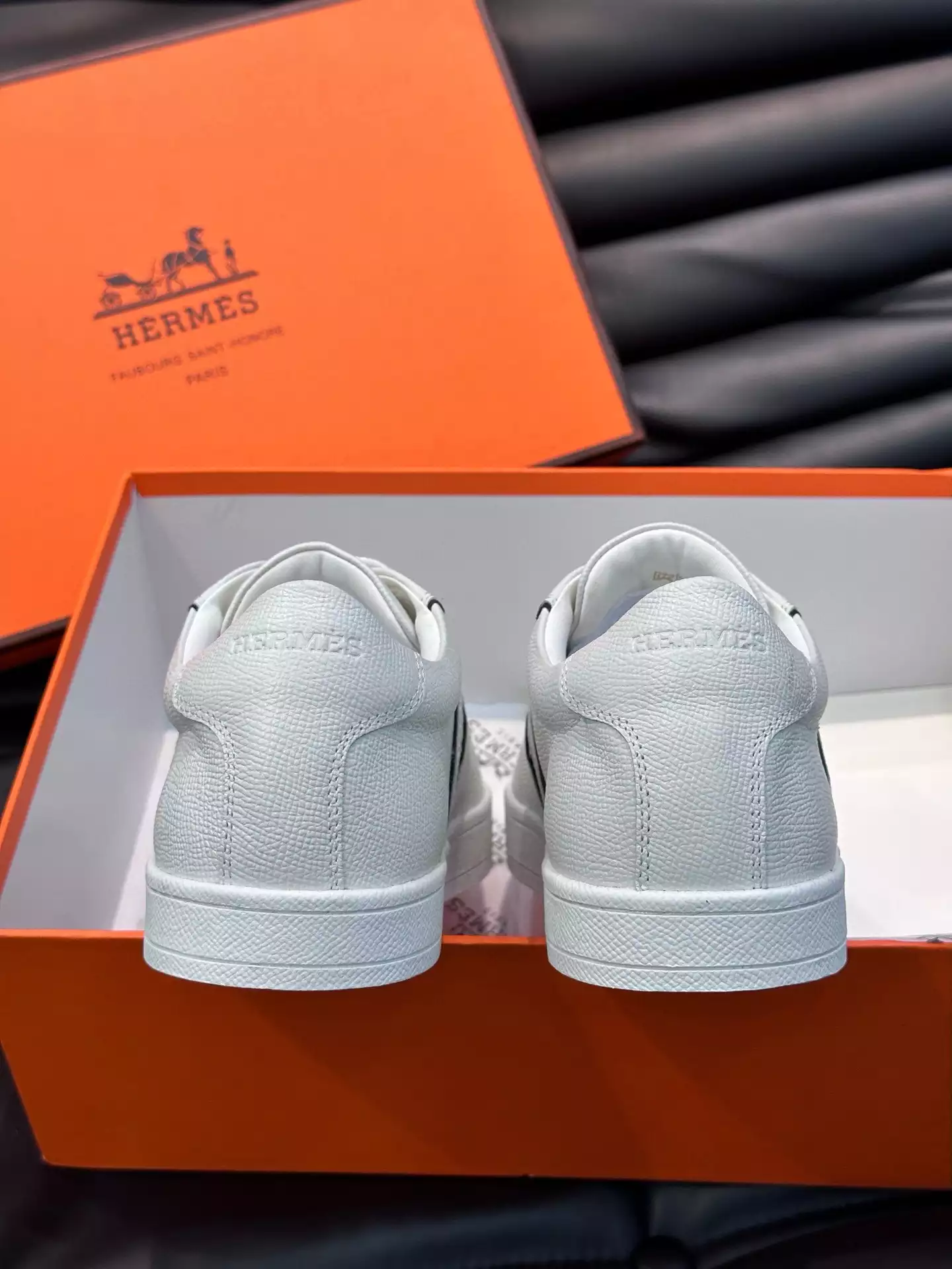 Hermes Boomerang Sneakers In White Epsom Calfskin – HM021