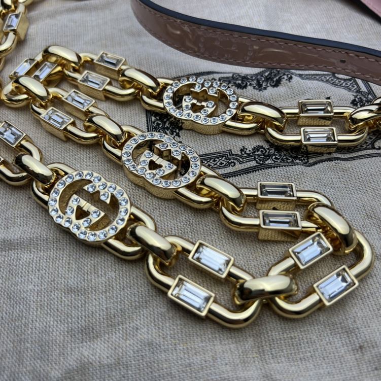 GUCCI JACKIE 1961 MINI SHOULDER BAG WITH PINK PATENT LEATHER – GB74