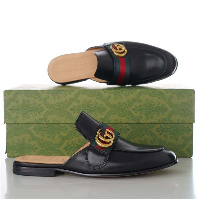 GUCCI BLACK PRINCETOWN SLIPPERS – GL033