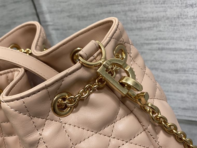 DIOR MEDIUM DIOR AMMI BAG SAND PINK SUPPLE MACROCANNAGE LAMBSKIN – DOB032