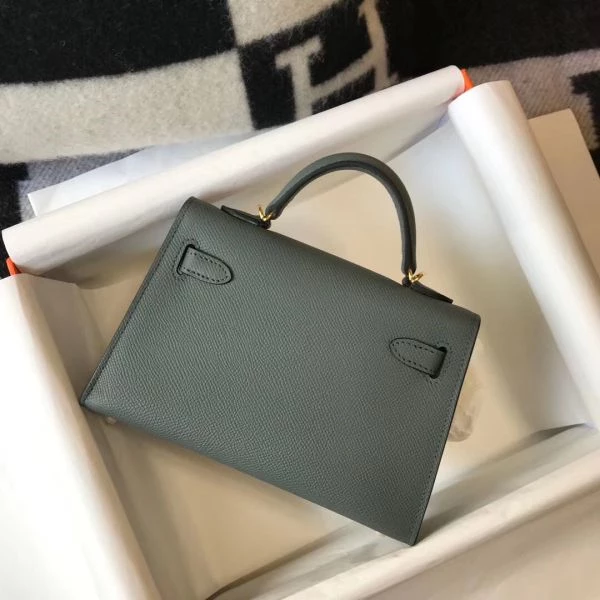 Hermes Kelly Mini II Bag In Vert Amande Epsom Leather GHW – HW114