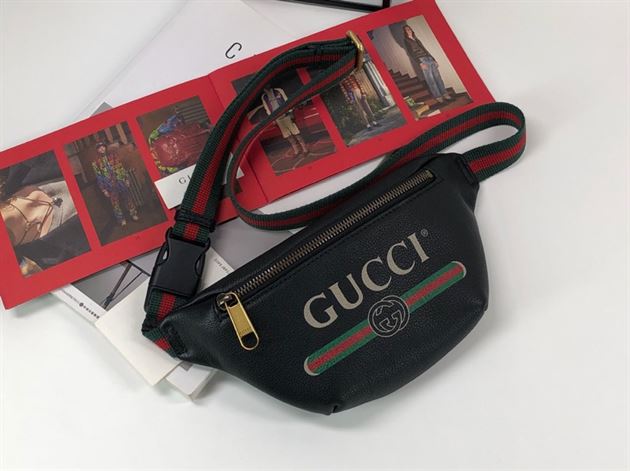 GUCCI LOGO-PRINT LEATHER BELT BAG – BG009