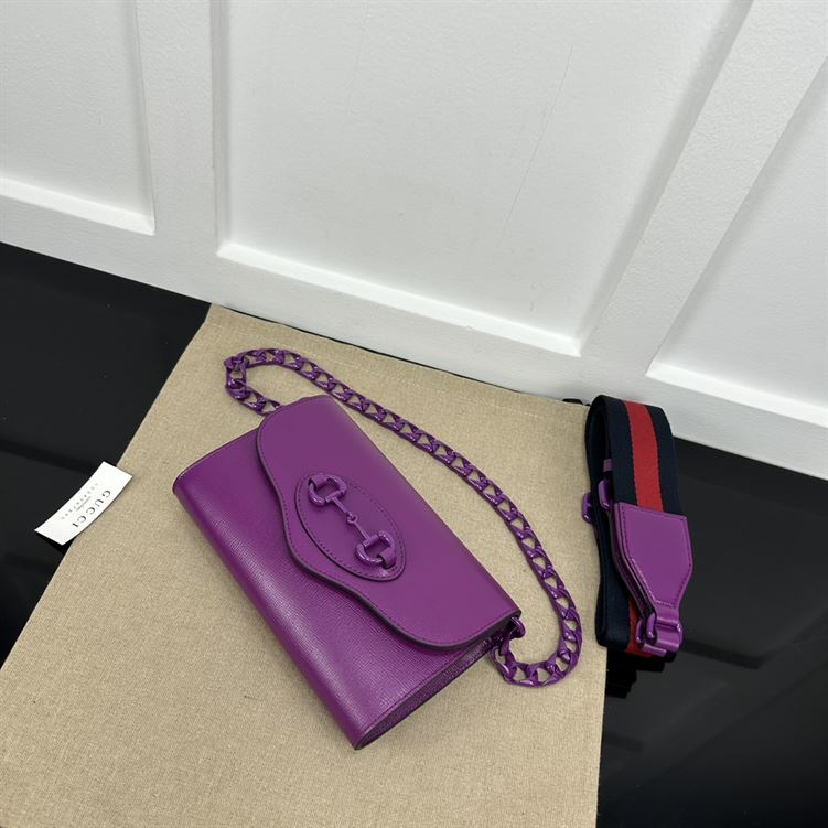 GUCCI HORSEBIT 1955 MINI BAG IN PURPLE LEATHER – GB31