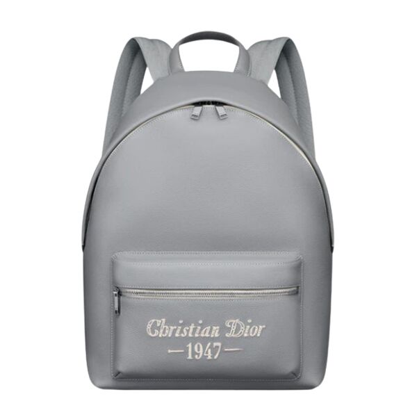 DIOR RIDER BACKPACK GRAY GRAINED CALFSKIN WTIH “CHRISTIAN DIOR 1947” SIGNATURE – DIO023