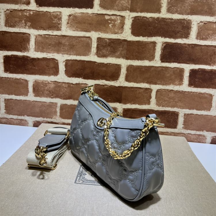 GUCCI GG MATELASSE HANDBAG WITH GREY LEATHER – GB90
