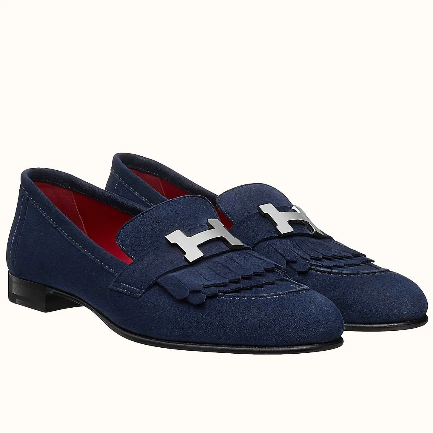 Hermes Women’s Royal Loafers In Blue Suede Leather – HM088