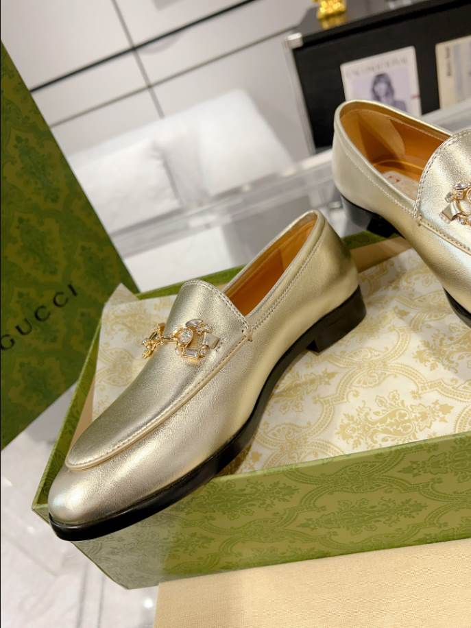 Gucci Jordaan Gold Leather Loafer – GL071