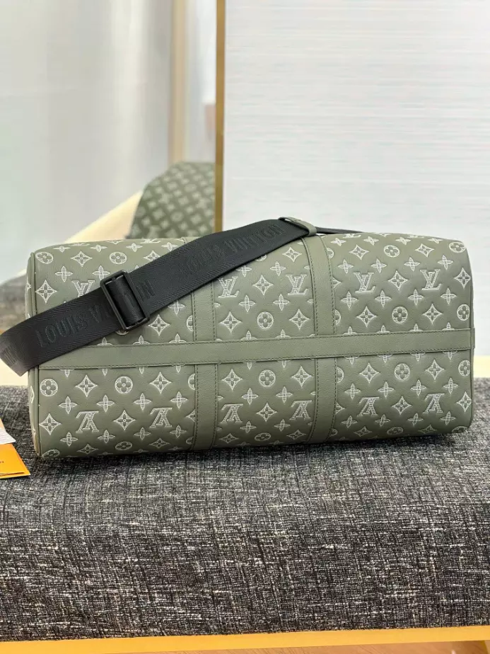Keepall Bandouliere 50 Bag Olive Green Monogram Shadow Leather M12504 – LW204