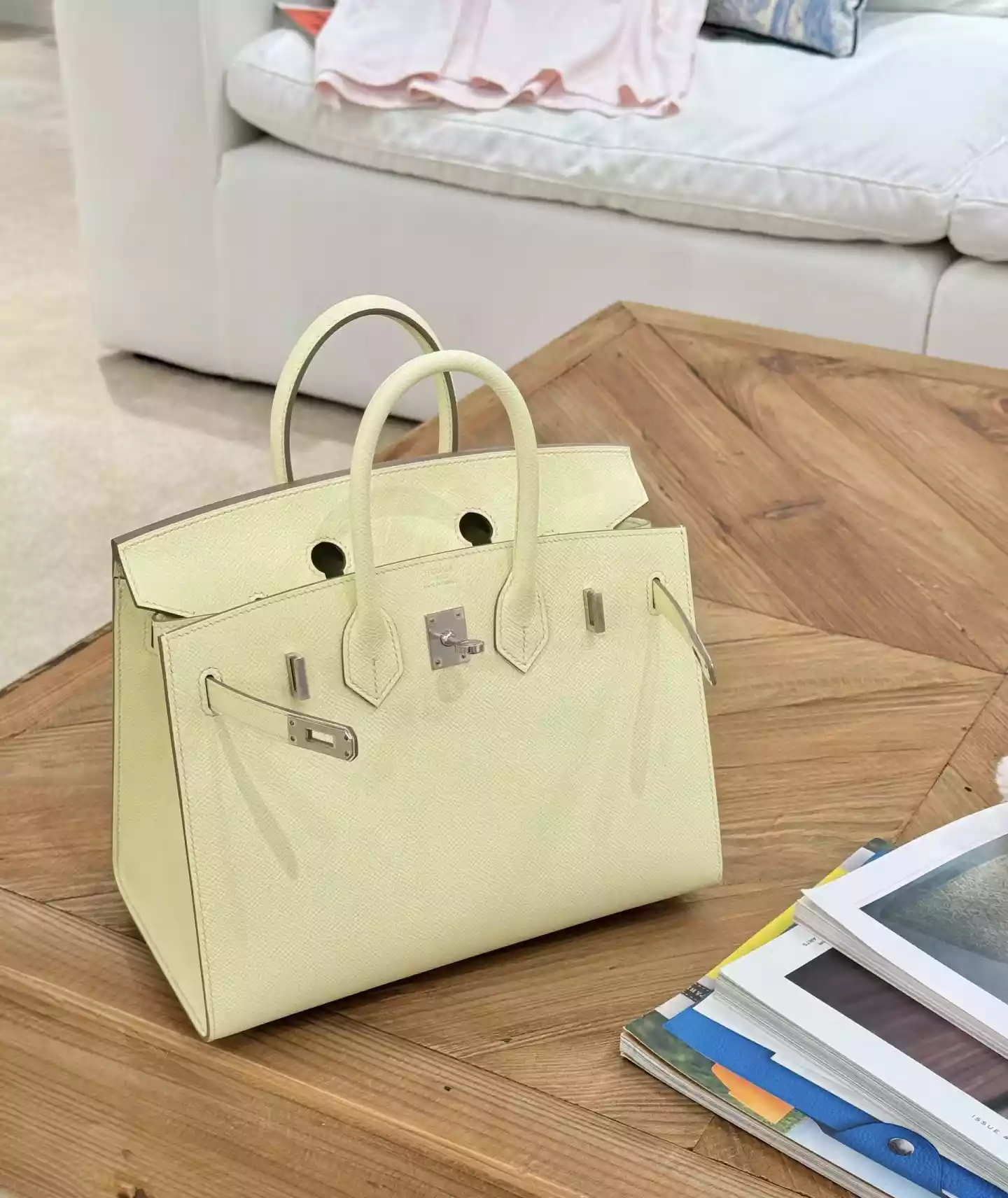 HERMES Epsom Birkin Sellier 25 Jaune Milton – HW193