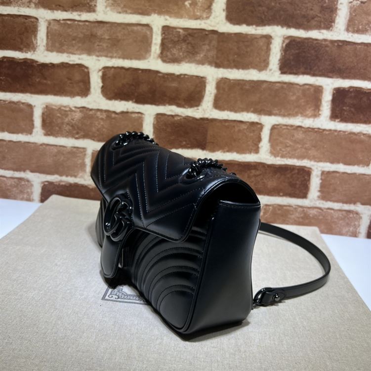GUCCI GG MARMONT SMALL SHOULDER BAG IN BLACK LEATHER – GB63
