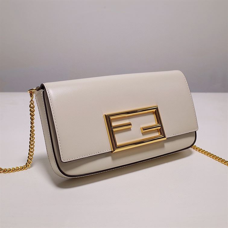 FENDI WALLET ON CHAIN WITH POUCHES MINI WHITE BAG – F053
