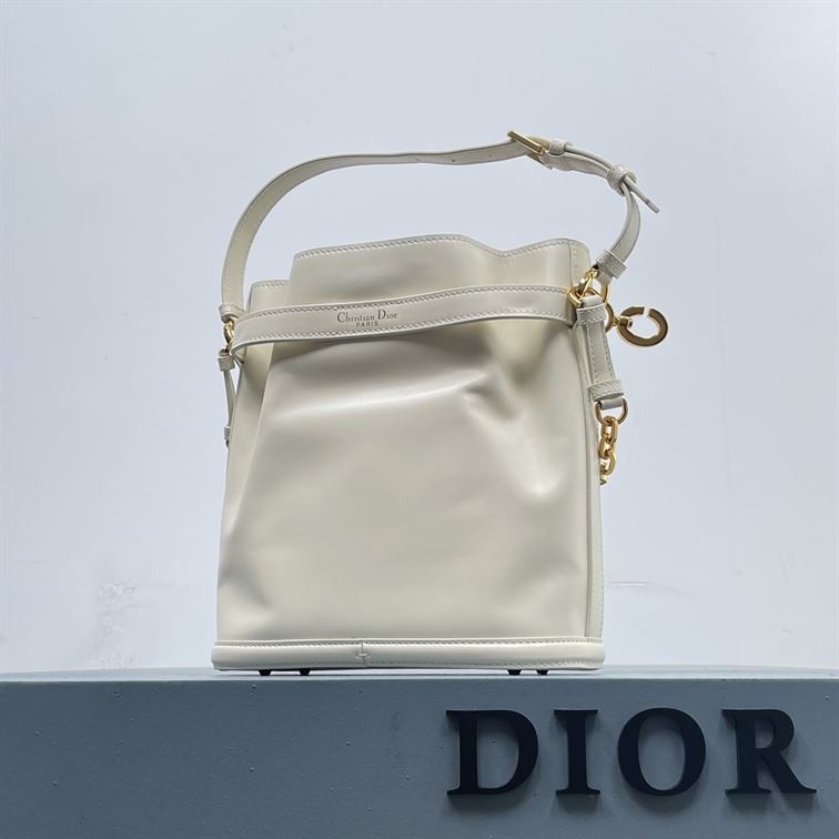 DIOR MEDIUM C EST DIOR BAG WHITE CD EMBOSSED CALFSKIN – DOB041