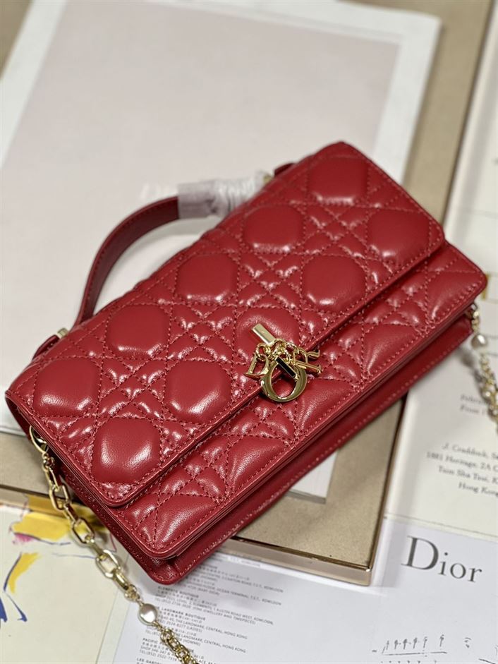 DIOR MISS DIOR MINI BAG RED CANNAGE LAMBSKIN – DOB052