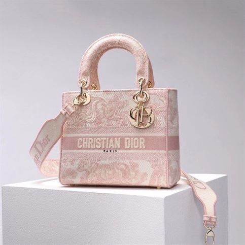 DIOR MEDIUM LADY D-LITE PINK BAG – DOB011