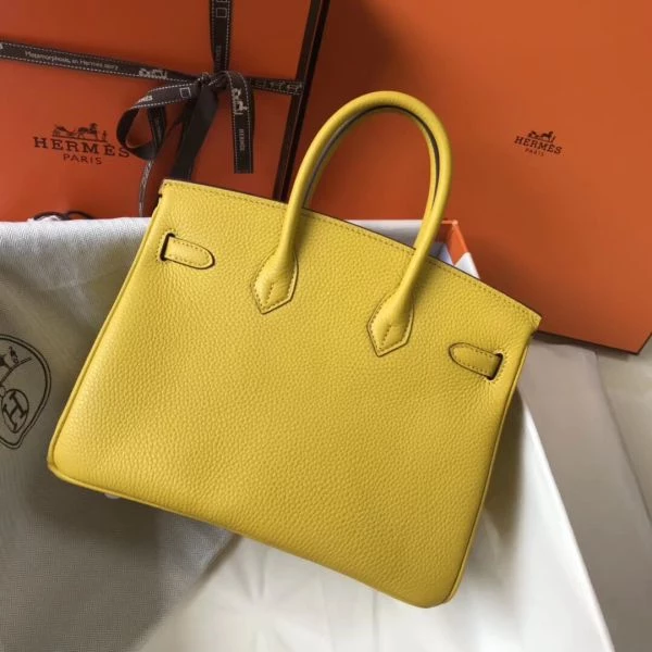 Hermes Birkin 25cm Bag In Yellow Clemence Leather GHW – HW004
