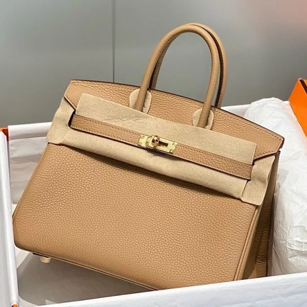 Hermes Birkin 25cm Bag In Chai Clemence Leather GHW – HW002