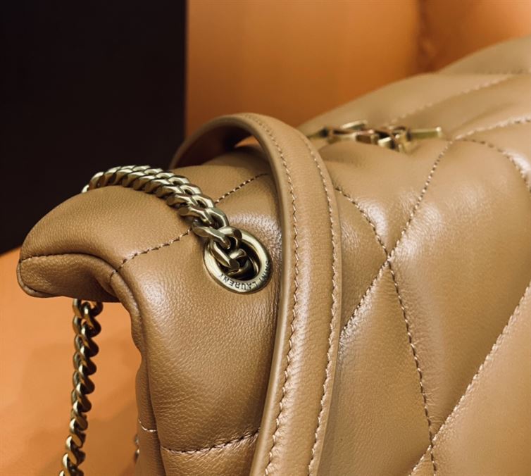 YSL PUFFER TOY BROWN BAG IN QUILTED LAMBSKIN – YB056