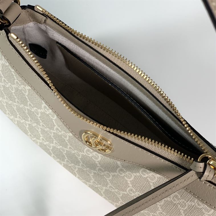 GUCCI OPHIDIA SMALL HANDBAG BEIGE AND WHITE GG SUPREME CANVAS – GB71