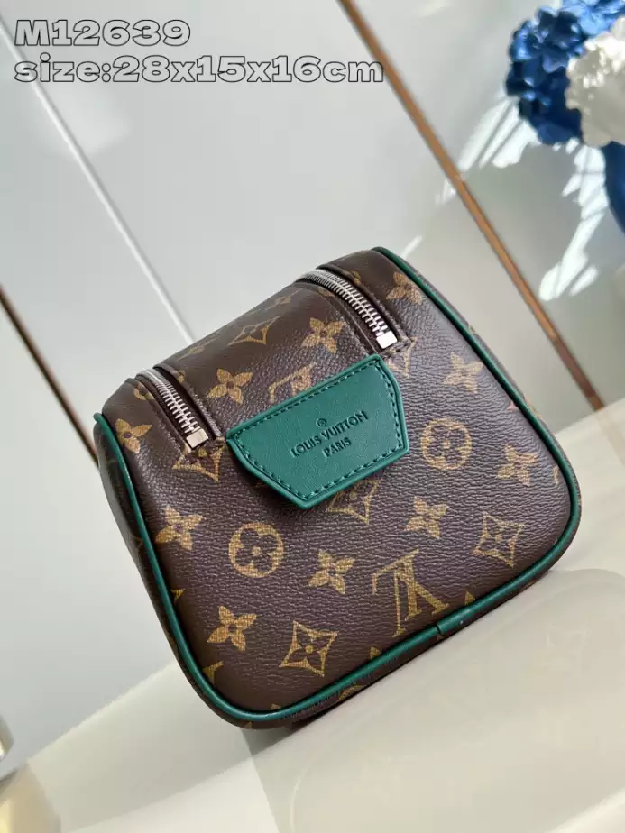 Louis Vuitton Dopp Kit Borneo Green Monogram Macassar Canvas Bag – LW141