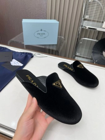 PRADA WOMEN’S SLIPPERS IN BLACK VELVET – PSD013