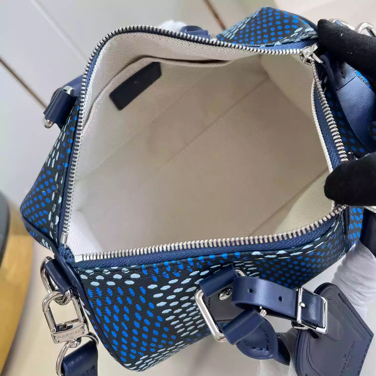 SPEEDY 25 BANDOULIERE BLUE DAMIER HERITAGE CANVAS N40691 – LW432