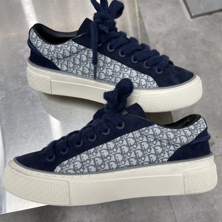 DIOR B33 SNEAKER NAVY BLUE DIOR OBLIQUE JACQUARD – DO128