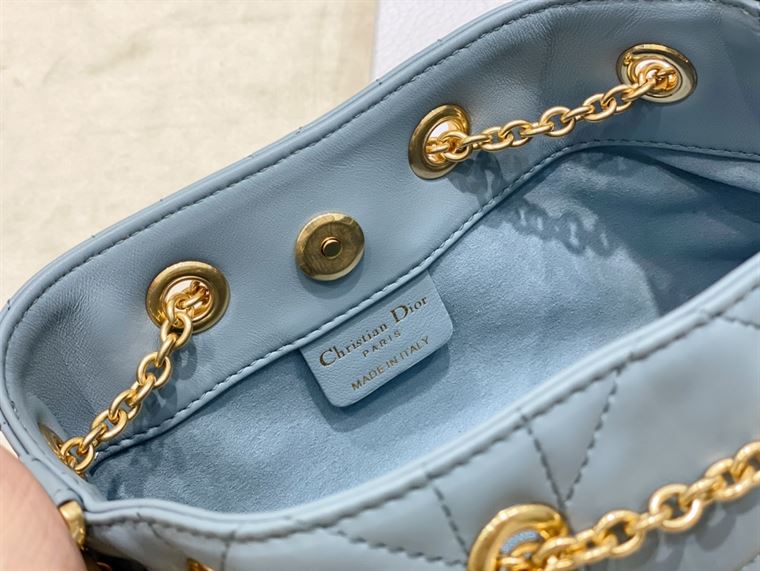 DIOR SMALL DIOR AMMI BAG BLUE SUPPLE MACROCANNAGE LAMBSKIN – DOB047