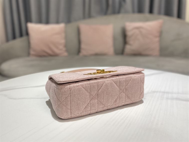 DIOR SMALL DIOR CARO BAG ROSE DES VENTS SUPPLE CANNAGE CALFSKIN – DOB075