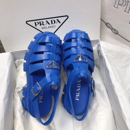 PRADA FOAM SANDALS IN BLUE RUBBER – PSD004