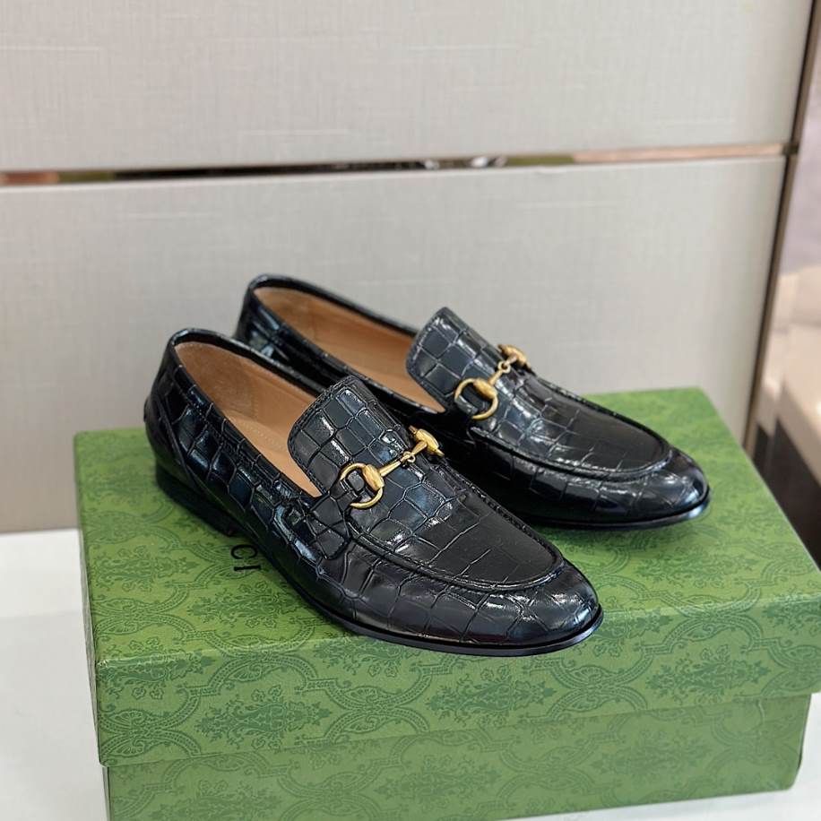 Gucci Jordaan Crocodile Black Loafer – GL084