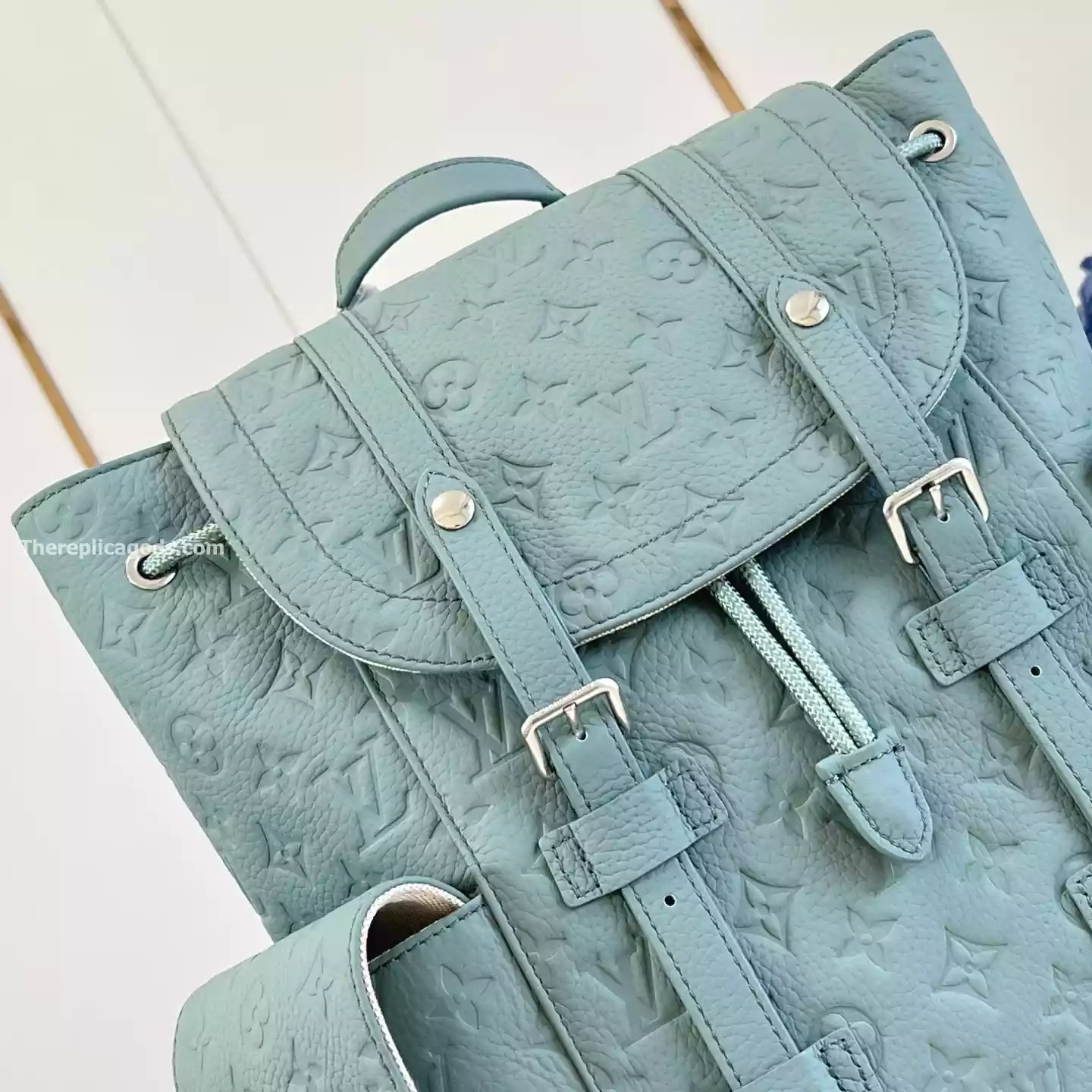 CHRISTOPHER MM BACKPACK MISTY LAKE GREEN MONOGRAM TAURILLON – LW310