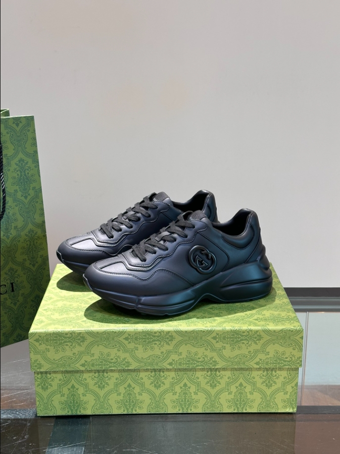 Gucci Rhyton Black Leather Sneaker – GCC172