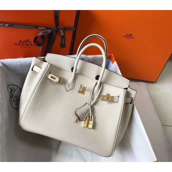 Hermes Birkin 25cm Bag In Beton Clemence Leather GHW – HW012