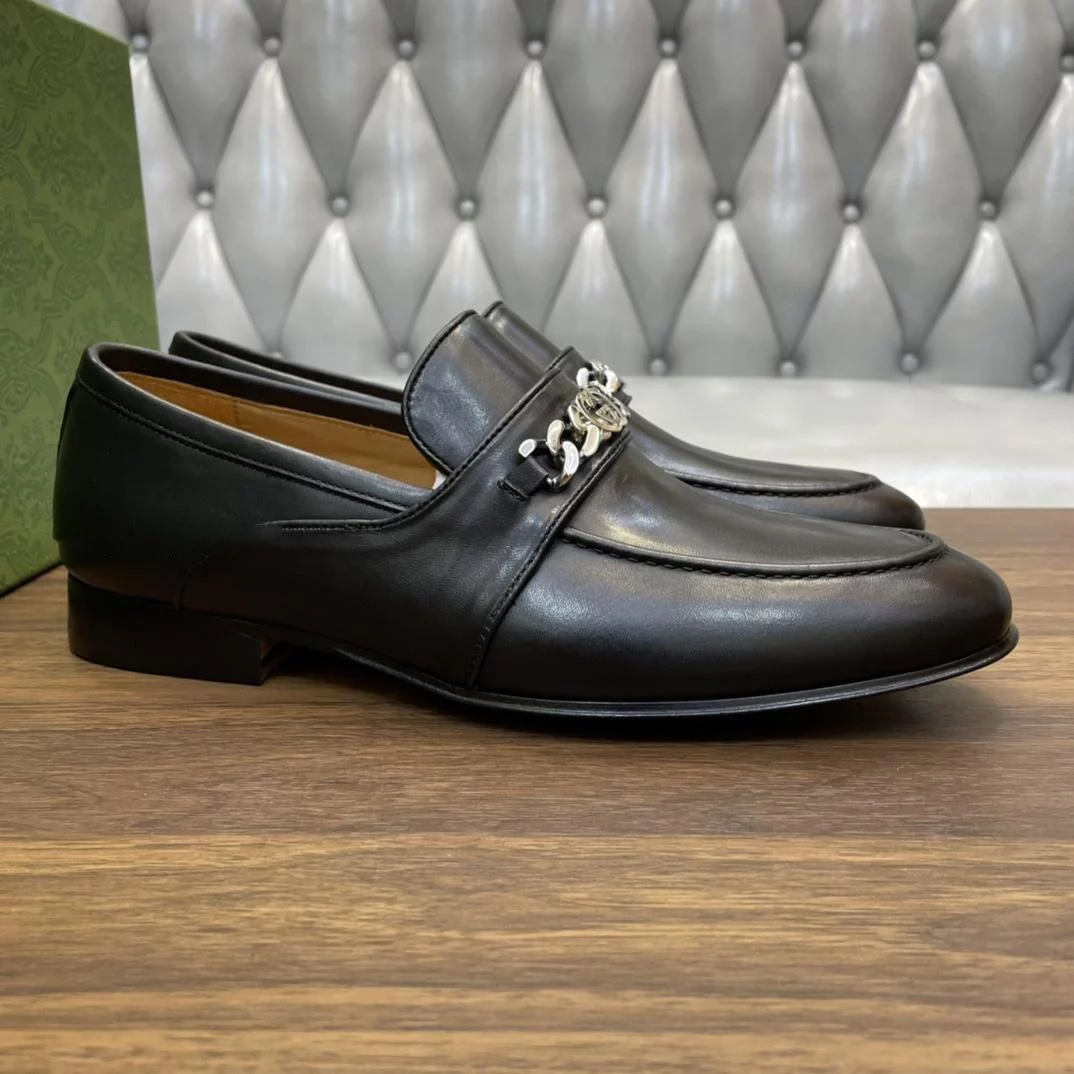 MEN’S LOAFERS WITH INTERLOCKING G BLACK – GL109
