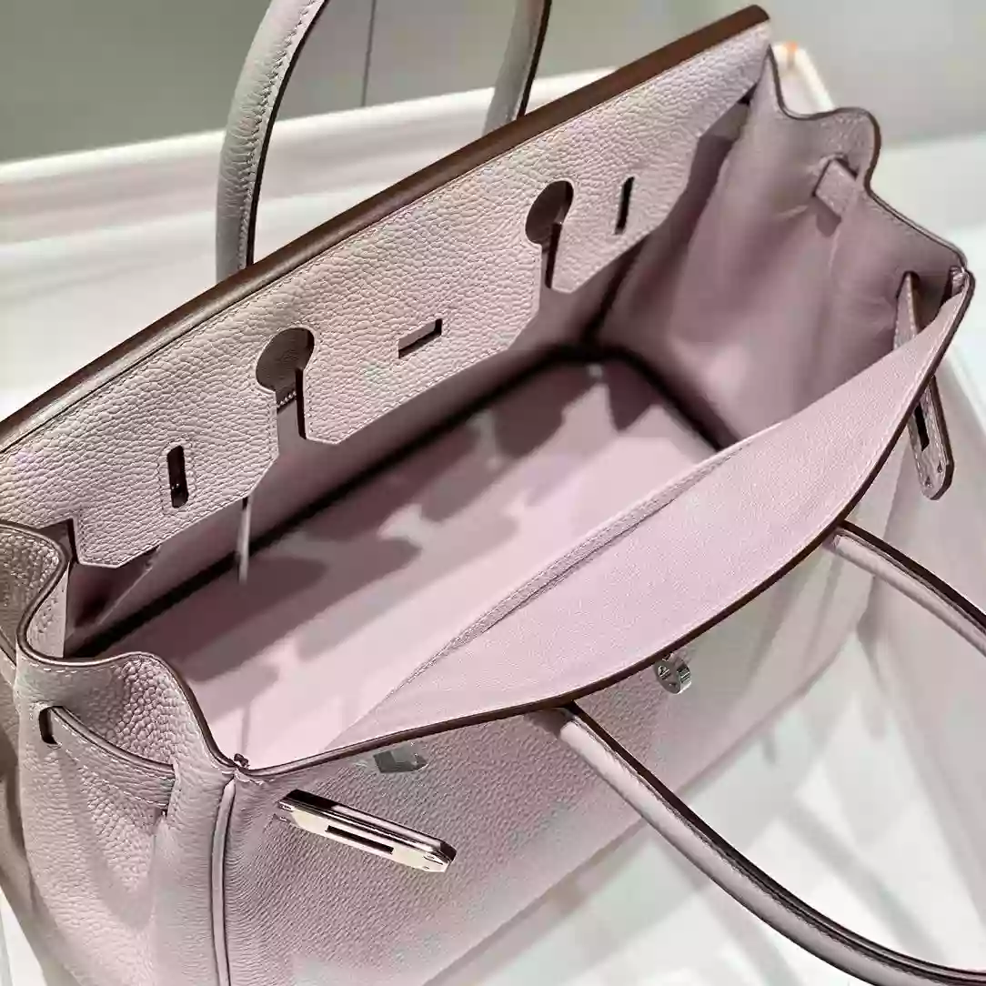 Hermes Birkin 30cm Bag In Mauve Pale Clemence Leather PHW – HW019