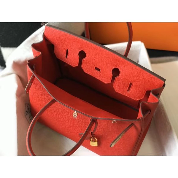 Hermes Birkin 30cm Bag In Red Clemence Leather GHW – HW023