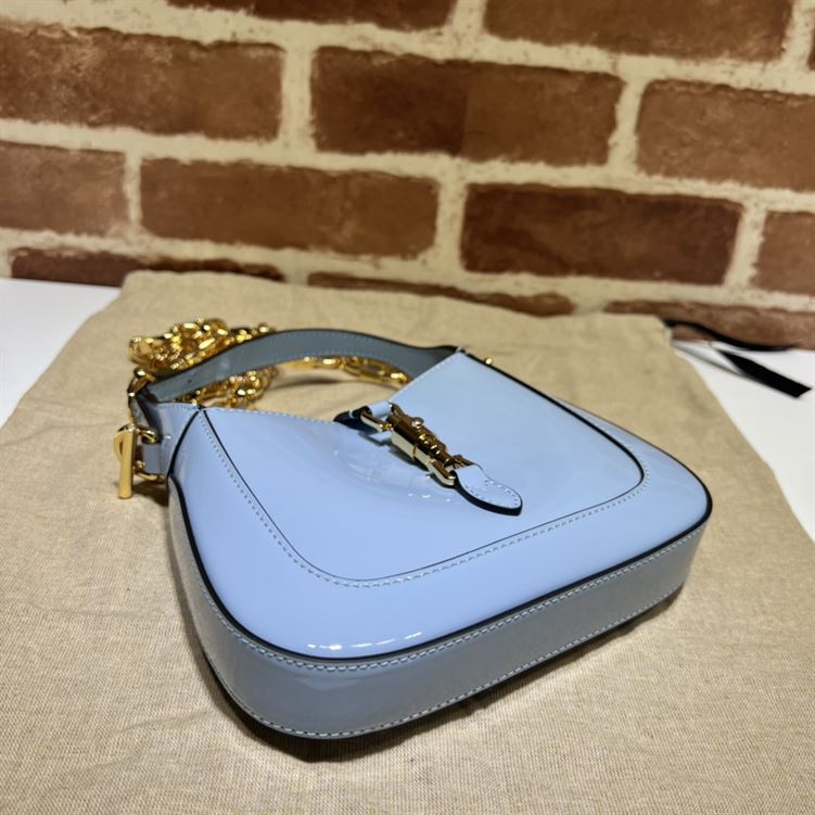 GUCCI JACKIE 1961 MINI SHOULDER BAG WITH BLUE PATENT LEATHER – GB75