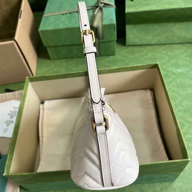 GUCCI MARMONT SHOULDER BAG IN WHITE LEATHER – GB14