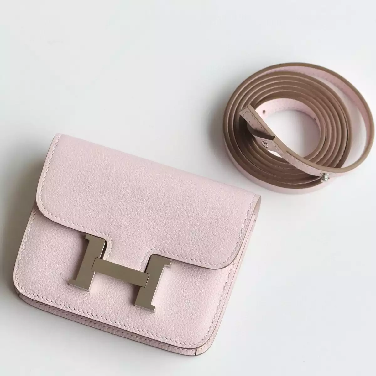Hermes Constance Slim Wallet in Mauve Pale Epsom Calfskin – HW161