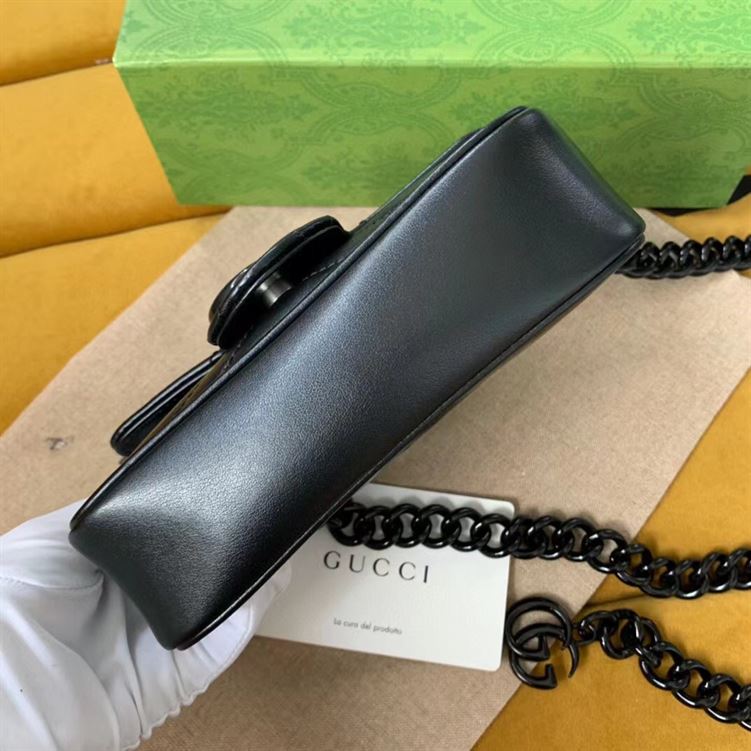GUCCI GG MARMONT BELT BAG IN BLACK LEATHER – GB65