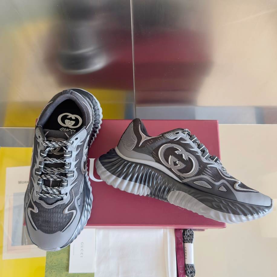 Gucci Ripple Splash Black Grey Fabric Sneakers – GCC201