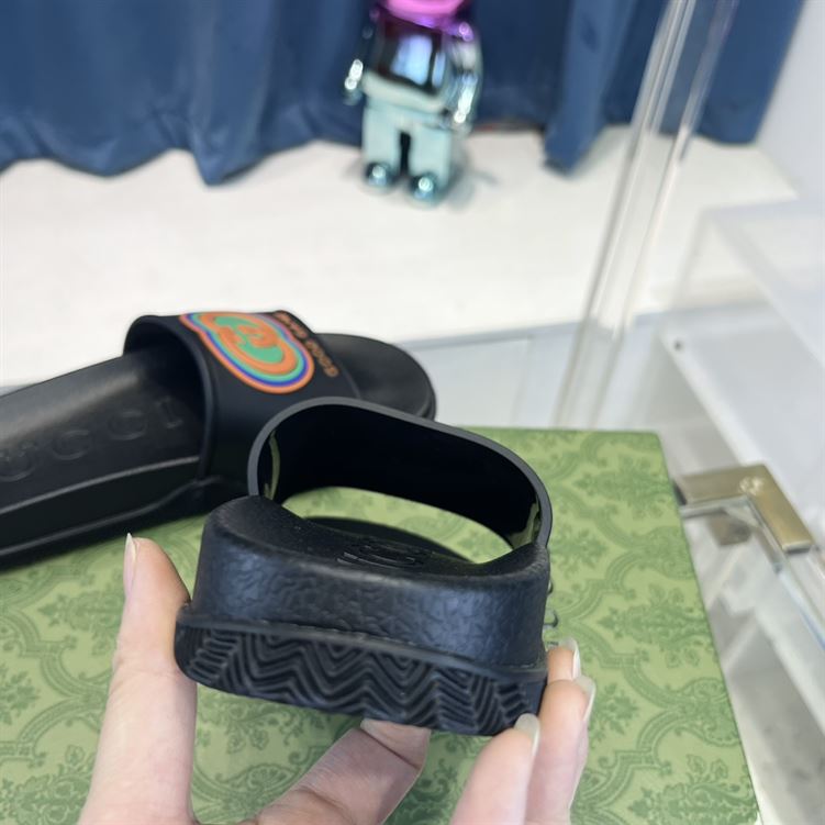 GUCCI SLIDE INTERLOCKING G LEATHER BLACK FOR MEN – GSL008