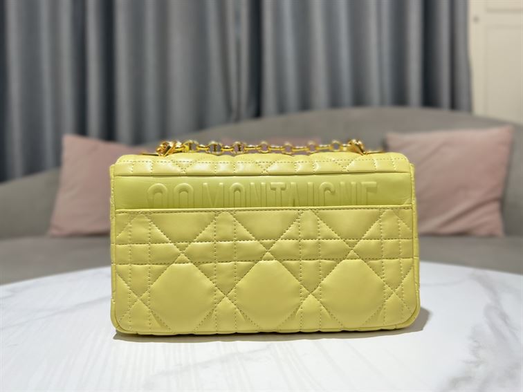 DIOR MEDIUM DIOR CARO BAG YELLOW QUILTED MACROCANNAGE CALFSKIN – DOB067