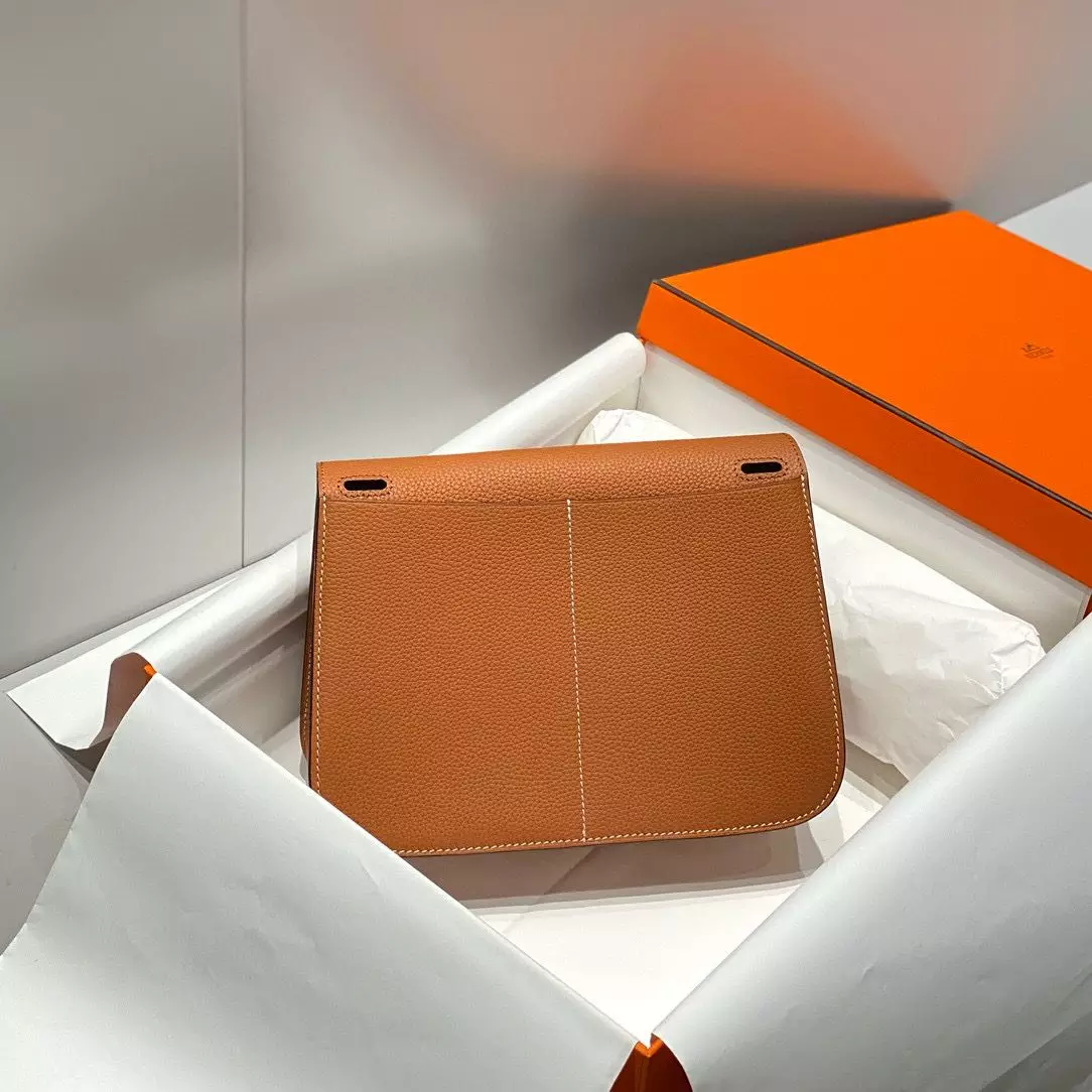 Hermes Halzan 25 Bag in Gold Clemence Leather – HW087