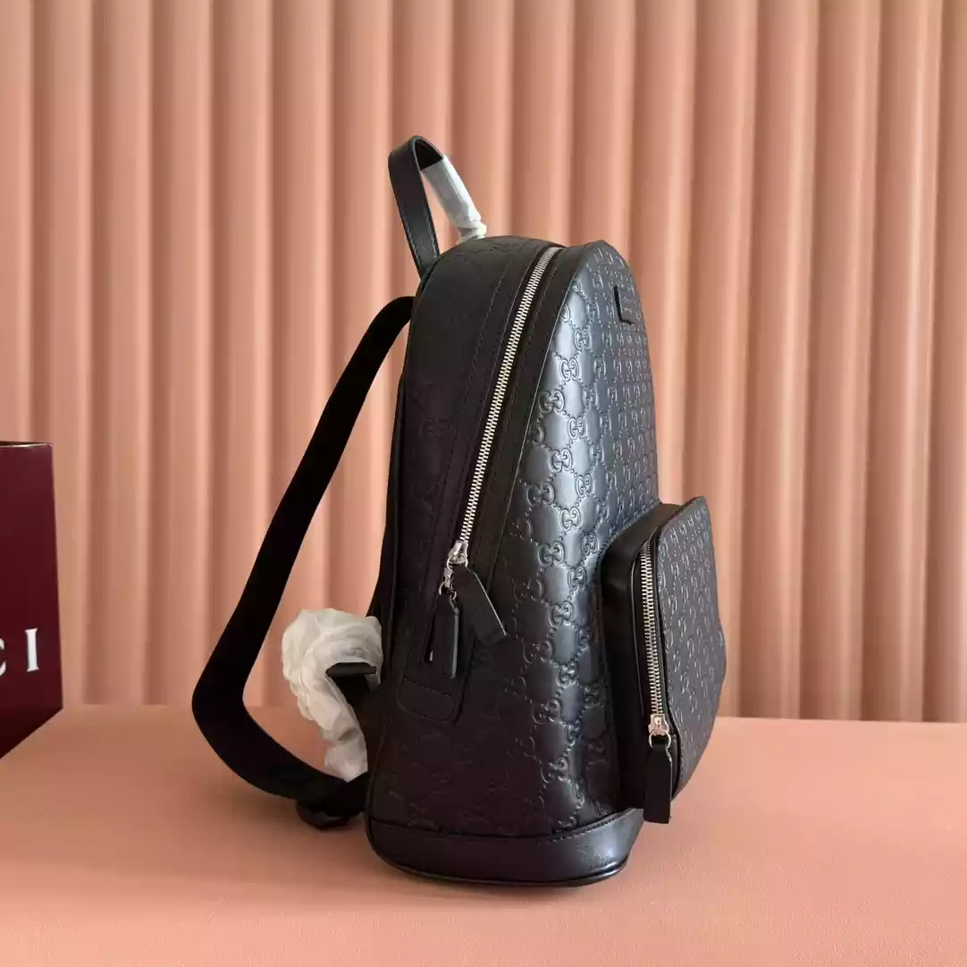 Gucci GG Monogram Medium Backpack Black  – BG070