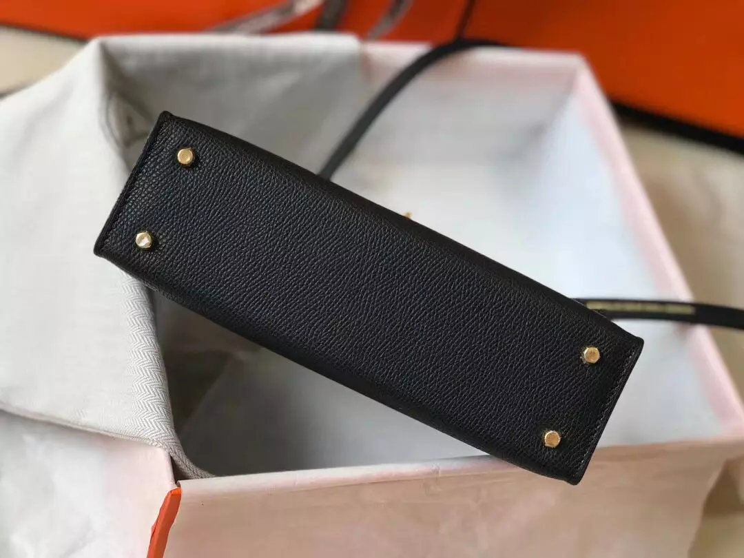 Hermes Kelly Mini II Bag In Black Epsom Leather GHW – HW120