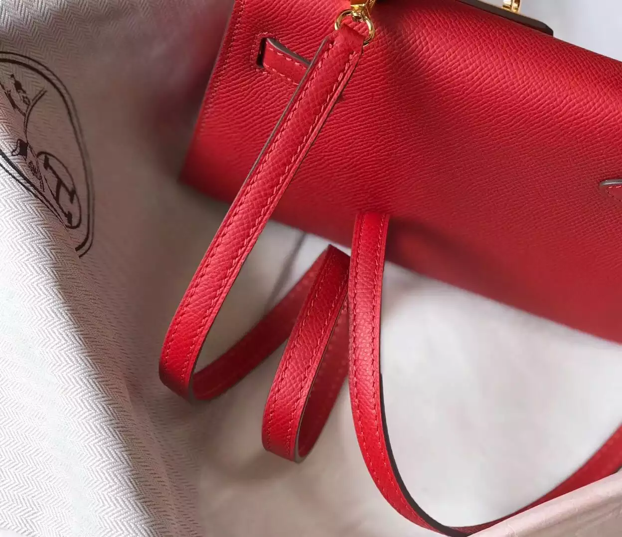 Hermes Kelly Mini II Bag In Rouge Vif Epsom Leather GHW – HW119