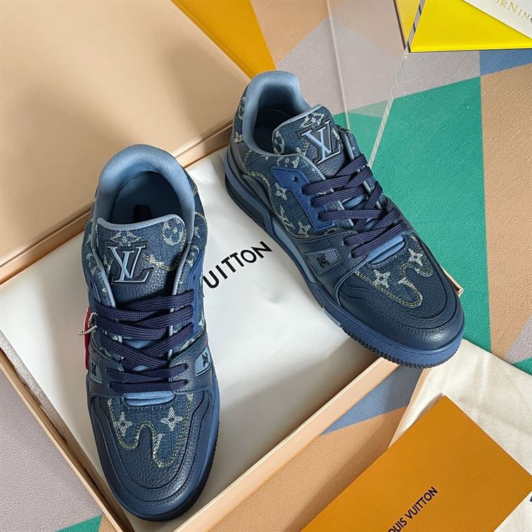 LOUIS VUITTON X NIGO TRAINER SNEAKERS IN BLUE – LVS005